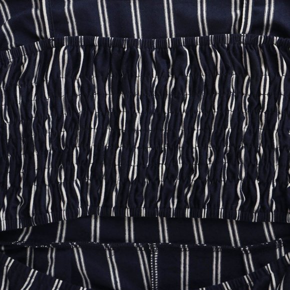 Navy Blue & White Striped Sleeveless Jumpsuit Tank - Picture 11 of 16